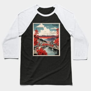 Toyama Japan Travel Vintage Tourism Poster Baseball T-Shirt